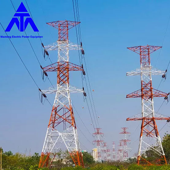 ஸ்டீல் பைப் எலக்ட்ரிக் பவர் டவர் 110KV லட்டிஸ் டவர்